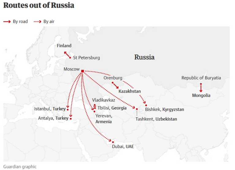 Russians Are Fleeing To Europe Fearful Of Dying For Putin What Is It 